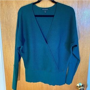 Banana Republic Rina Wrap-Front Sweater | Size L | Forest Emerald Green